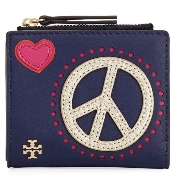 Tory Burch Like New Peace Leather Mini Wallet- Full Inclusion - Picture 2 of 8